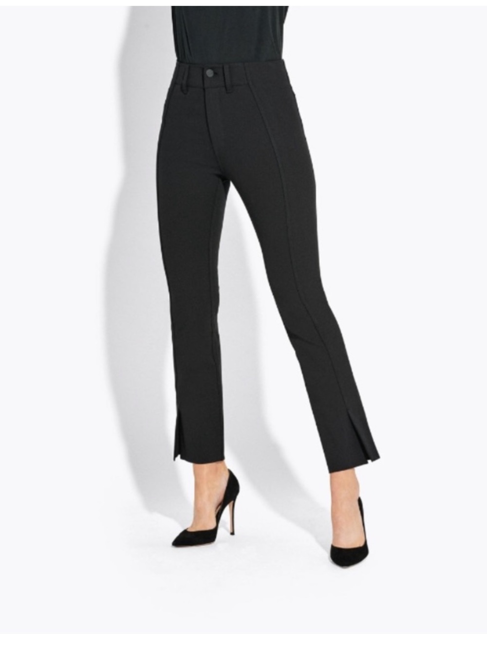 AYR The Sizzle Stretch Ankle Pants in Black split hem size 4